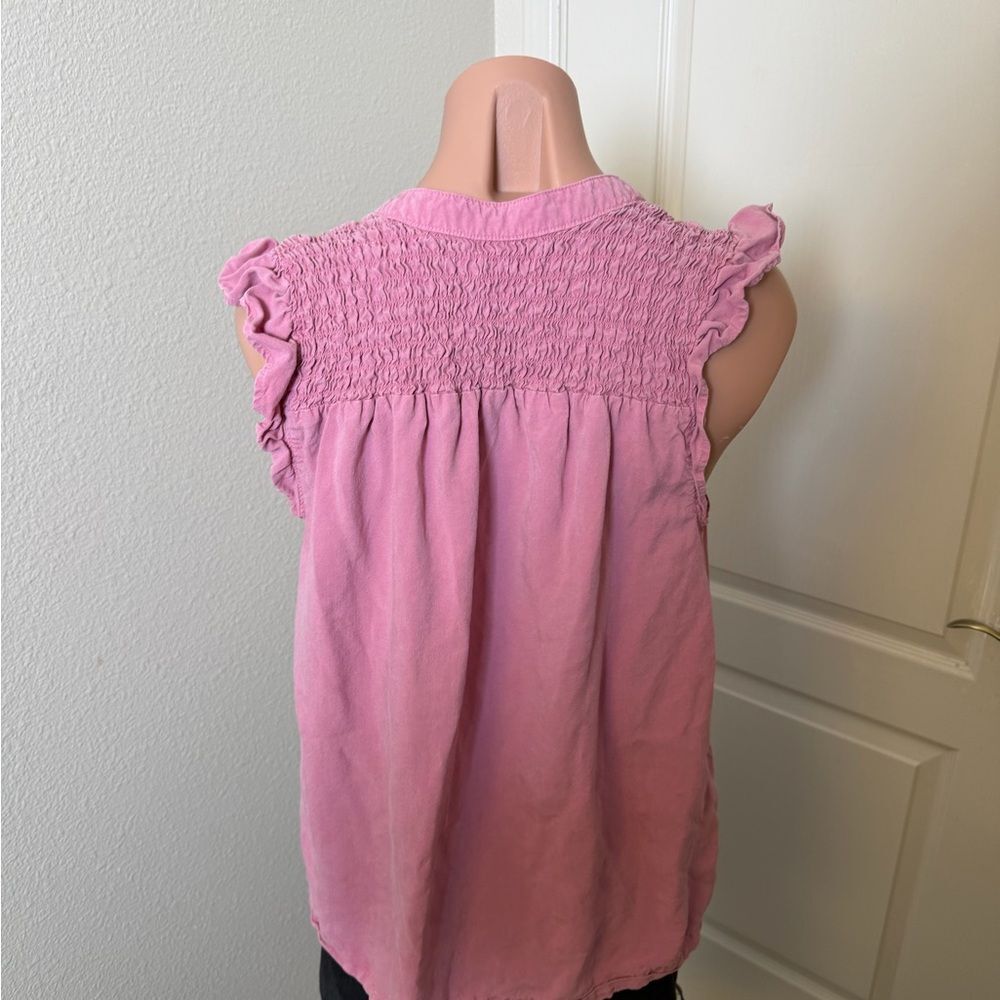 Cloth & Stone Pink Tencell Lyocell Tank Sleeveless Women's Top Sz L - Picture 3 of 4